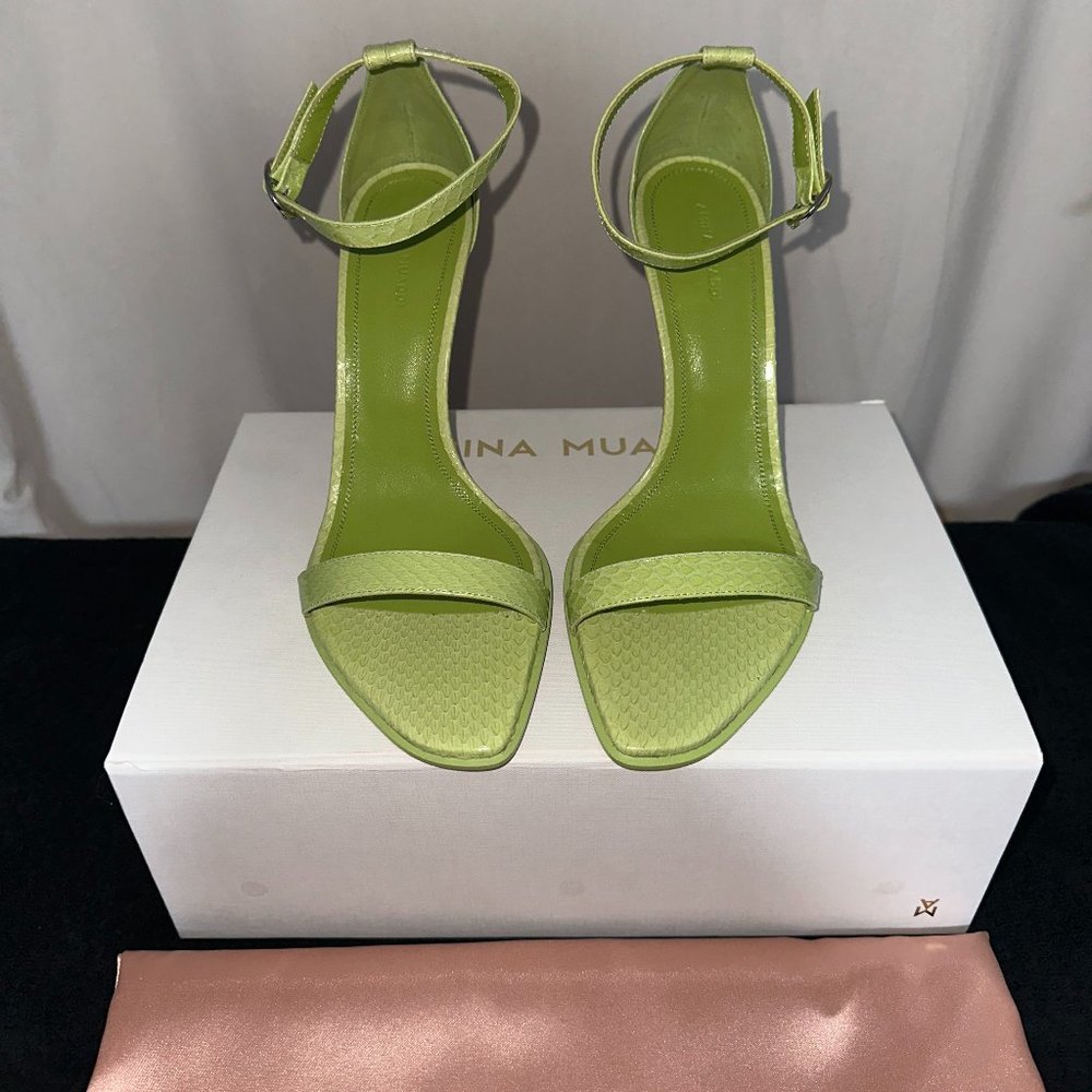 Amina Muaddi Green Kim Sandal 39.5